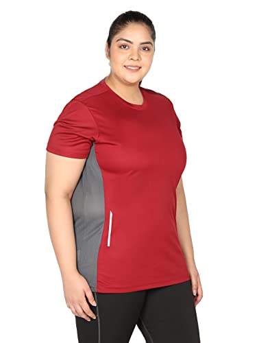Image of CHKOKKO Women's Polyester Round Neck Regular Fit Gym Sports T-Shirt