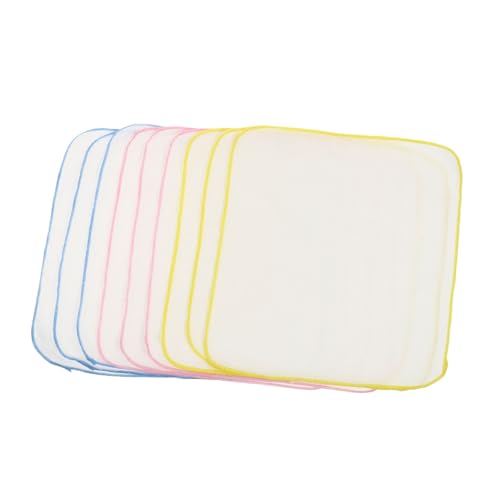 9Pcs Cotton Muslin Burp Cloths Absorbent Square Towels Unisex Burping Washcloths for Newborns with Yellow