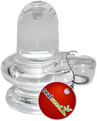 Real Seed� 100% Pure Sphatik Shivling, A++ Quality Sphatik Shivlingam, Sphatik Shivling Size - 3.7 x 3.7 x 2.7 CMS, Weight - 25 Grams