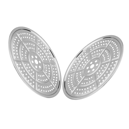 TOBBOMEY 2 piezas Bandejas de Vapor de Acero Inoxidable Rejillas Multiagujero para Cocción al Vapor Accesorios para Olla Resistentes y Reutilizables Aleatorio
