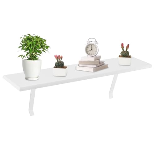 M.J COMFY-LIFE Radiator Shelves No-Drilling MDF Wooden Floating Shelf with Brackets White Over-Radiator Shelf for Heat Dissipation & Decoration (60 cm)
