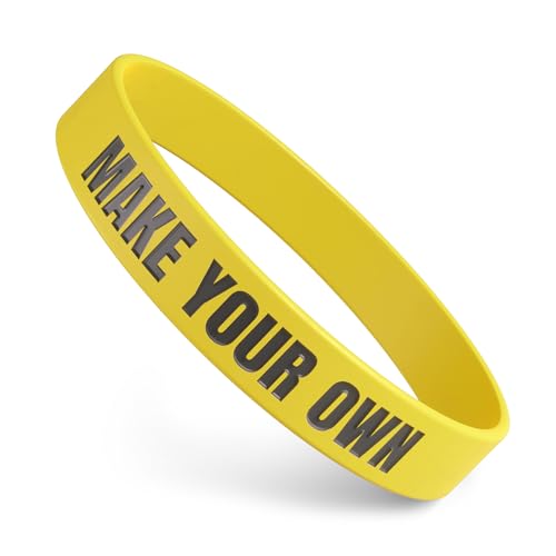 Custom Wristbands For Events, Fundraisers & Promotions | Add Text, Icons, & Logos | Bulk Rubber Bracelets | Classic 1/2” | 100% Silicone