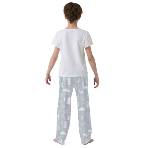 Boys' Pants Christmas Deers Snowflakes Long Bottoms Jogger Pants Elastic Waist Trousers with Pockets S-XL3