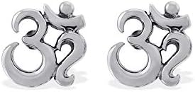 Boma Jewelry Sterling Silver Om Spiritual Symbol Stud Earrings