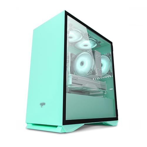 Gabinete para computadora, Torre media con 5 ventiladores, panel lateral de vidrio transparente, compatible con Micro ATX/ITX, adecuado para juegos y oficina (Color: Style 3)