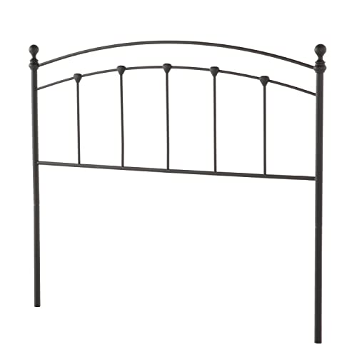 Fashion Bed Group Sanford Metal Headboard Panel With Castings And Round Finial Posts, Matte Black Finish, Full #TOP1