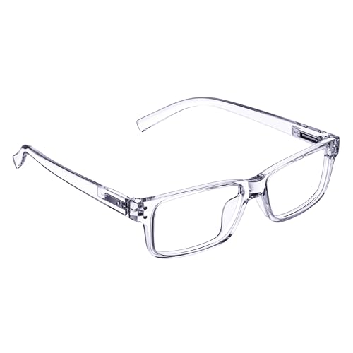 LUR Clear Frame Glasses Non Prescription, Transparent clear rim for Men Women, Comfort Spring Hinge Eyeglasses Lightweight