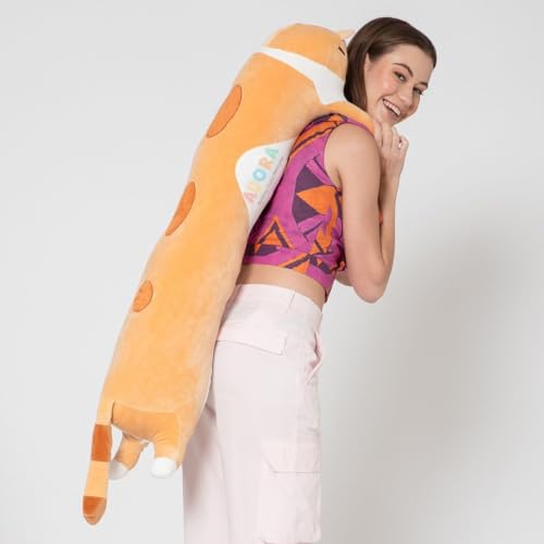 Image of ADORA Plush Cartoon Kitty -100cm Orange Sleeping Hugging Pillow, Cuddly Soft Long Cat Body Pillow for Girls Kids cat Soft Toy