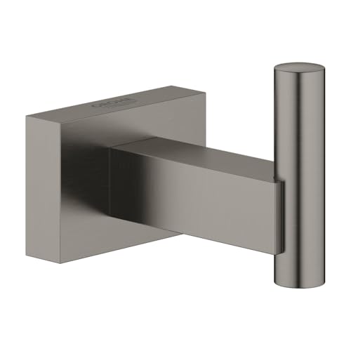 Grohe Essentials Cube Bademantelhaken, Graphit, Metall, 100%, Haken, Bademantelhaken