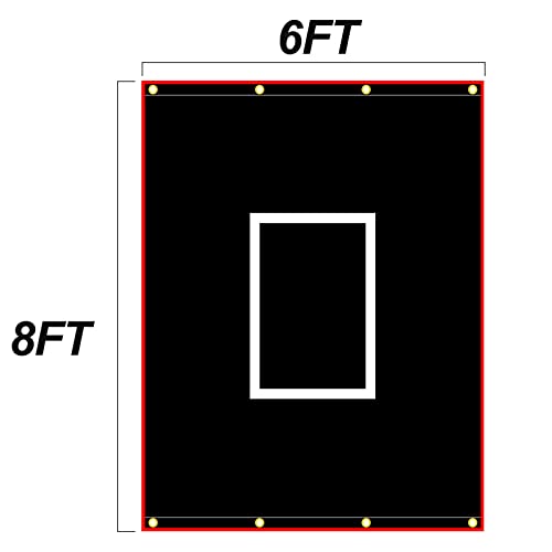 Sharellon 6X8Ft Batting Cage Backstop, Baseball Vinyl Backstop, Baseball Softball Batting Cage Backdrop Target, Baseball Pitcher Training Equipment Aid For Hitting Pitching #TOP1