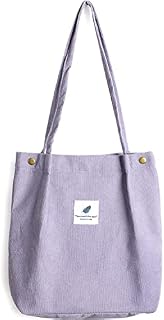 WantGor Corduroy Totes Bag Women's Shoulder Handbags Big Capacity Shopping Bag (Dark Green)
