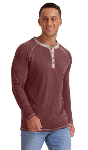 Image of Sailwind Mens Henley Long /Short Sleeve T-Shirt Cotton Casual Shirt