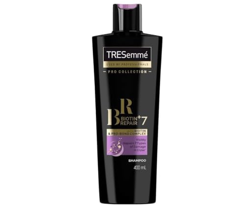 TRESemmé Biotin + Repair 7 Shampoo, Professional-Quality Hair Repair for Damaged Hair, Strengthens and Nourishes, 400ml / 13.5 fl oz Bottle