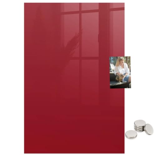 Organizador de tareas magnético de metal rojo 60x90 cm para cartelera informativa