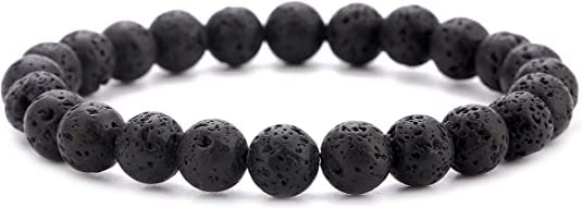 Golden Quartz - The Crystal Hub - Black Lava Bracelet With Holes For Oil For Grounding Lava Stone For Women (B0BPCQM6MX) Amazon Price History, Amazon Price Tracker