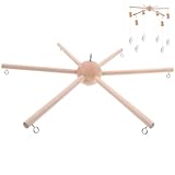 IMIKEYA 1 Set Mobile-Rahmen-Bausatz aus Holz – 6-armiger Mobile-Arm für Kinderbett zum Basteln – Hängender Glöckchenhalter fürs Kinderzimmer – Dekoratives Kinderzimmer-Zubehör