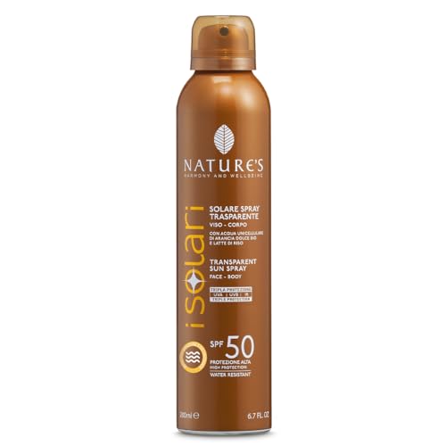 Nature's - iSolari, Protezione Solare Spray Trasparente SPF 50, Protezione