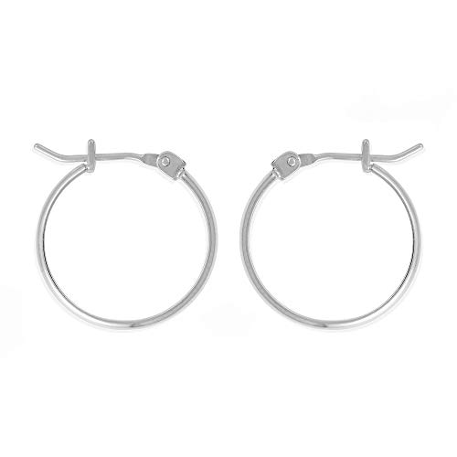 Boma Jewelry Sterling Silver 3/4 Inch Classic Snap Down Closure Hoop Earrings #TOP8