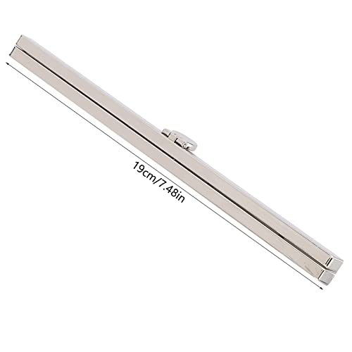 Jeanoko Elegant Unique Straight Channel Purse Frame Wallet Frame Bag Handle for Hardware Accessories Handbag Making(Silver)