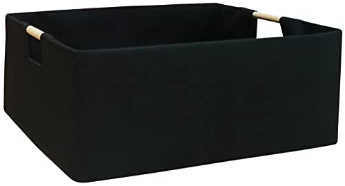 FUULOXE Storage Bin for Shelves Rectangle Closet Baskets Foldable Box with Handles Black Storage Boxes for Home Office Car Dormroom by FUULOXE - Used condition - US$14.64