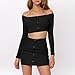 Ladies Skirt Swimsuit New Fashionable Women's Buttoned Shoulder Long Sleeved Skirt Suit Swim Dress with Shorts (a-Black, M)