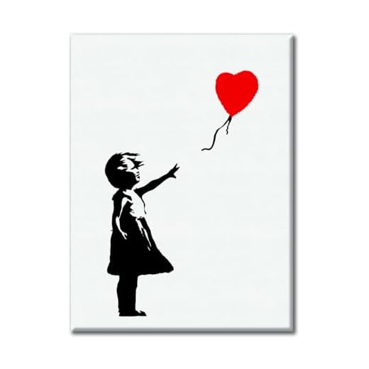 LABORATORIO 102 Cuadro sobre lienzo Banksy niña con globo (30 x 40 cm) – Impresión artística de pared con marco clásico de 2 cm de madera de abeto – Cuadro moderno listo para colgar