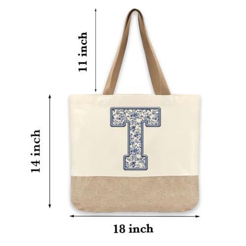 Bolsa Tote de Lona Inicial, Personalizada para Mujer miniatura 5