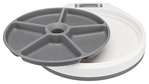 TRIXIE einstellbarer Futterspender 'Futterautomat TX4+1, 5 × 0,25 l/34 × 6 × 39 cm, weiß/grau' - 24384