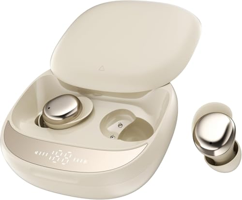 ZOVIMAX Écouteurs Bluetooth, Mini écouteurs de Sommeil Bluetooth 5.4 (Beige)