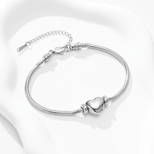 Bracelet urne pour cendres en acier inoxydable cœur de qualité supérieure - 5