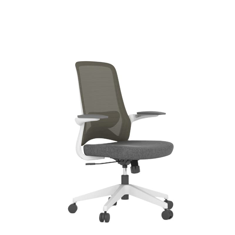 Image of ErgoLab Dolphin Office Chair, Mid Back Ergonomic Mesh Home Office Desk Chair, Computer Chair with Comfortable Cushion Seat and Adjustable Armrests, Single Lock Mechanism & Strong Nylon Base - White