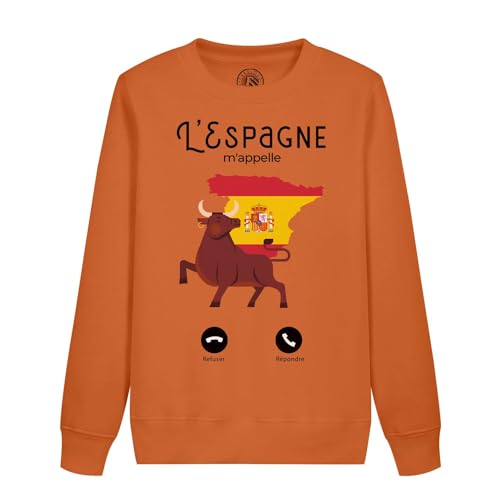 Sweatshirt enfant l'Espagne m'appelle aux finitions soignées et motif taureau durable