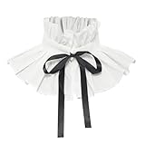Women's Pleated Ruffle Collar Ruff Neck Shawl Detachable Victorian Elizabethan Costume
