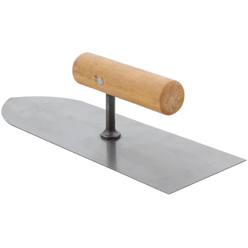 SHOWERORO Llana de Hormigón Manual de Acero Inoxidable 26 CM Herramienta para Enlucir y Alisar Paredes Paleta Puntiaguda para Albañilería y Acabado en Interiores y Exteriores