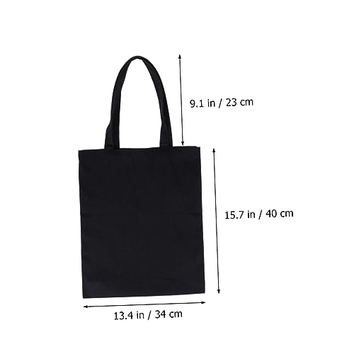 Heavy Duty Black Canvas Tote Bag Blank Cotton Handbag for DIY Crafts Reusable Shopping Pouch for Parties School Activities and Travel4