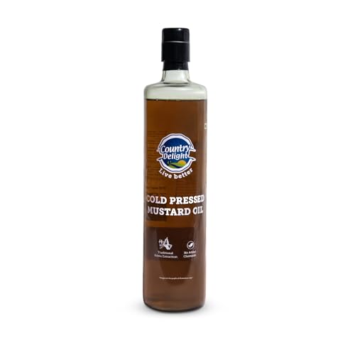 Image of Country Delight Mustard Oil - 700 ml | Cold Pressed Kohlu /Kacchi Ghani Style | Unrefined & Natural Pure Mustard Oil | No Added Chemicals | Argemone Oil Free | Rich Aroma of Mustard Seeds