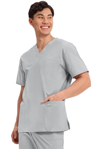 Image of Cherokee WW Professionals Men's V-Neck Scrub Top 4 Pockets Medical Shirt