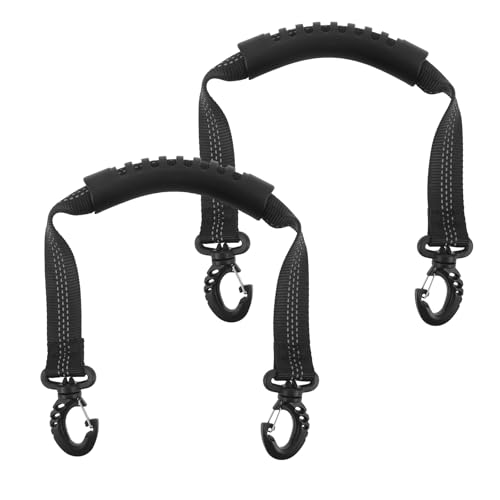 Abaodam Correas Reflectantes para Botas de Esquí y Snowboard, Portátiles, Ajustables, Color Negro, 2 Unidades, con Hebilla Resistente para Transporte Cómodo y Seguro en Deportes