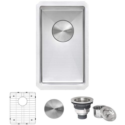 Image of Ruvati 10-inch Rounded Corners Undermount Wet Bar Prep Sink Tight Radius - 16 Gauge Stainless Steel Bar Sink Single Bowl with Brushed Finish hides scratches, Easy-to-Clean Undermount Sinks - RVH7010