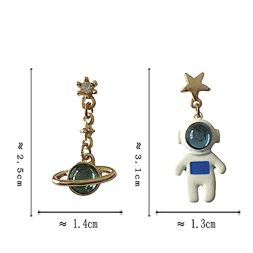 Planet Earrings for Women Creative Handmade Cartoon Rocket Space Ship Astronauts Moon Saturn Dangle Drop Earrings Space Lover Gift Sci-Fi Jewelry4