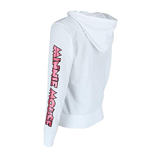 Disney Junior Zip Up Hoodie Hey There Minnie Pink White Small #TOP2