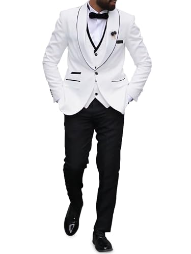 Mens Slim Fit Wedding Suit 3 Piece Suits One Button Party Prom Groom Tuxedo Shawl Lapel Business Dinner Suit Set