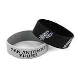 NBA San Antonio Spurs Silicone Rubber Bracelet Set, 2-Pack