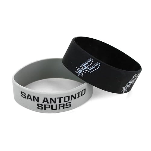 NBA San Antonio Spurs Silicone Rubber Bracelet, 2-Pack