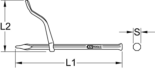 KS-Tools 156.0569 Maurerputzhaken, 4-Kant, 300 mm