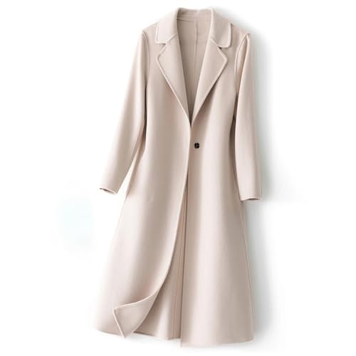 Women's Winter Cashmere Wool Pea Coat - One Button Warm Woolen Outerwear Elegant Wool Peacoat Open Front Long Jacket3