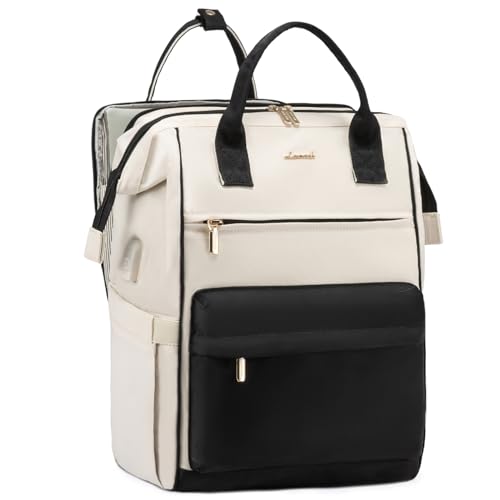 LOVEVOOK Laptop Backpack for Women, 17 Inch Work Teacher Nurse Bag with Laptop Compartment, Large Capacity Business Computer Backpack Purse with USB Port, Stylish Casual Daypack for Travel