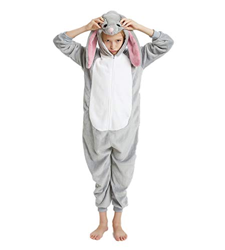 Abenca Easter Bunny Onesie Kids Rabbit Pajamas Girls Unisex Cartoon One Piece Animal Halloween Christmas Cosplay Costume.bunny.140 #TOP2