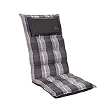 Durchdachte Verarbeitung: Die Sitzauflage hat seitliche Befestigungskordeln, um die Polsterauflage am Stuhl zu fixieren. Zusätzlich ist die Qualitätsauflage mit einer Kreisheftung konzipiert.