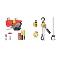 VIVOHOME Electric Hoist, 110V 440 Lbs Winch with Wireless Remote Control, Zinc-Plated Steel Wire Hoist with VIVOHOME Mini Chain Hoist 1/4 Ton 10ft, Lever Chain Hoist with G80 Manganese Steel Chains